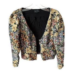 Revolve Majorelle Crop Jacket Puff Shoulder